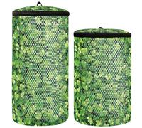 Giorno di San Patrizio Brillante Shamrock Scarpa Lavatrice Borsa Sneaker Sacchetto di Lavaggio 2pcs Mesh Sacchetto di Lavanderia Per Scarpe Borsa Per Lavare le Scarpe In Lavatrice, Trifoglio brillante