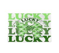 Giorno di San Patrizio Fortunato Tipografia Bow Clover Puzzle per Adulti Impossibile Difficile Difficile Impegnativo Puzzle 500 Piecing