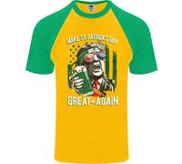 Giorno di San Patrizio Great Again Donald Trump DA UOMO S/S Baseball T-Shirt