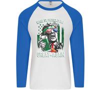 Giorno di San Patrizio Great Again Donald Trump Uomo L/S Baseball T-Shirt
