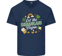 Giorno di San Patrizio Let The Shenanigans Begin Uomo Scollo A V T-Shirt