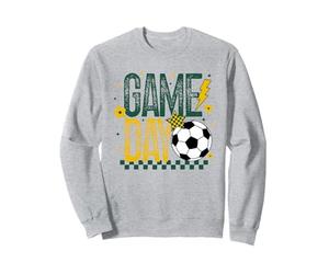 Giorno Gioco Stagione Calcio Retro Verde Giallo Oro Touchdown Felpa