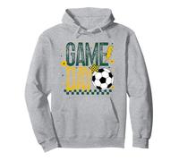 Giorno Gioco Stagione Calcio Retro Verde Giallo Oro Touchdown Felpa con Cappuccio