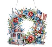 Giorno 'Indipendenza cottage fai da te dipinto di diamanti kit a sospensione artistico for artigianato (HF131)