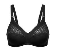 GIOS 1 Pezzo Reggiseno Donna 985 Morbido Pizzo Foderato con Inserti in Pizzo - Coppa B. Nero 8B