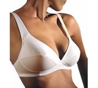Gios Reggiseno donna Madrid - scollo a V, puro cotone, senza ferretto - Coppa B Bianco