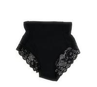 GIOS Mutande Contenitive Elisa Guaina Slip Contenitiva Sexy con Pizzo Nero o Champagne Mis. 7-8-9-10 (8 IT Donna, Nero)