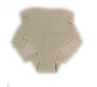 GIOS Mutande Contenitive Elisa Guaina Slip Contenitiva Sexy con Pizzo Nero o Champagne Mis. 7-8-9-10 (9 IT Donna, Champagne)