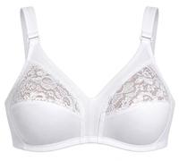 GIOS Reggiseno Art. 985 - Linea Morbida Eleganza Pizzo -Coppe Foderate in Cotone, Spalline Larghe, Cuciture Piatte e Invisibili. Coppa B Colori Bianco e Nero