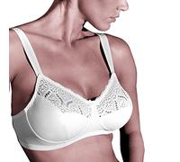 Gios Reggiseno Art.985 Linea Morbida Pizzo Coppe foderate cotone Spalline larghe Coppa B Bianco/Nero
