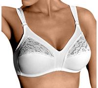 GIOS Reggiseno Art. 985 - Linea Morbida Eleganza Pizzo -Coppe Foderate in Cotone, Spalline Larghe, Cuciture Piatte e Invisibili. Coppa B Colori Bianco e Nero