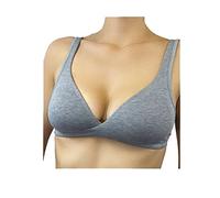 GIOS Reggiseno Cotone Donna Preformato Senza Ferretto Coppe Incrociate Doppio Tessuto Made in Italia Art. Mirto (IT, Taglia della Coppa & Taglia della Fascia, B, 2, Grigio, b)