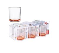 Giosal Bicchiere Vetro Set 6 Pezzi Acqua Bevande Cucina Fondo Lustro Arancio In Cartonetta Dea (6, Arancio)