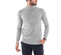 Giosal Maglioncino Mezzo Collo Tinta Unita Maniche Lunghe Casual (IT, Testo, L, Regular, Regular, Grigio Chiaro2)