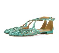 GIOSEPPO Bailarinas de Piel con Trenzados para Mujer Leskovic, Ballerine Donna, Acquamarina, 39 EU