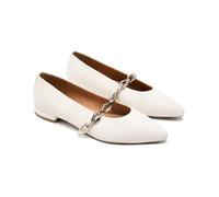 GIOSEPPO Ballerine Catena Pelle Hallie, Bianco, 38 EU