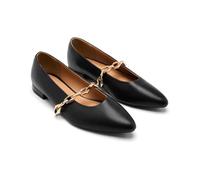 GIOSEPPO Ballerine Catena Pelle Hallie, Nero, 39 EU