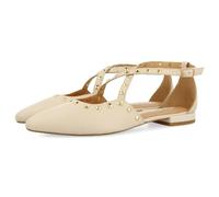 GIOSEPPO Ballerine in Pelle di Colore Nero con Punta Sottile e Dettaglio dei Tacchi da Donna Garcon, Biancaneve, 37 EU