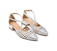 GIOSEPPO Ballerine Pelle Intrecciata BRILLION, argento, 39 EU