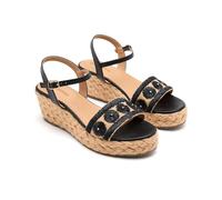 GIOSEPPO Candia, Sandalo Espadrillas con Zeppa Donna, Nero, 39 EU