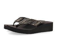 GIOSEPPO Ciabattine Nere con Zeppa con Dettaglio di Strass per Donna apiaca