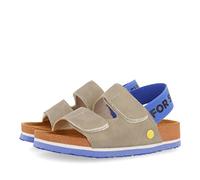 GIOSEPPO Infradito stile bio color pelle con dettagli arancioni e messaggio per ragazzo courgis, grigio, 29 EU