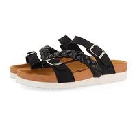 GIOSEPPO Infradito stile bio con strisce e fibbia nere per donna bonneil, Nero, 36 EU