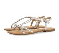 GIOSEPPO Sandali blu a strisce sottili intrecciate per donna NIOAQUE, argento, 41 EU