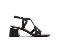 GIOSEPPO Sandali in pelle intrecciata Crescent, Nero, 36 EU