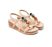 GIOSEPPO Sandali con zeppa Rafia e perline Rantoul, naturale, 41 EU