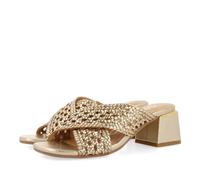 GIOSEPPO Sandali da donna con treccia trasparente, Platino, 39 EU