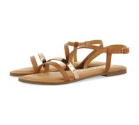 GIOSEPPO Sandali da donna in pelle con strisce bianche e metallizzate BARGEME, CUOIO, 40 EU