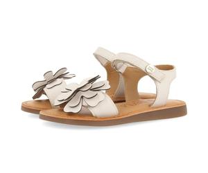 GIOSEPPO Sandali gialli in pelle con decorazione floreale per bambina e bambino TAKILMA, bianco, 28 EU