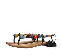 GIOSEPPO Sandali in pelle con dettaglio perline multicolore per donna challex, Nero, 38 EU