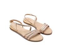 GIOSEPPO Sandali in pelle intrecciata Brentwood, Platino, 36 EU