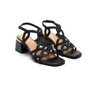 GIOSEPPO Sandali in pelle intrecciata Crescent, Nero, 41 EU