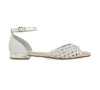 GIOSEPPO Ballerine Nere a Punta Aperta in Pelle con Treccia e Chiusura con Bracciale da Donna Maupin, Argento, 36 EU
