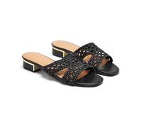 GIOSEPPO Sandali Mules Pelle Intrecciata Linn, Nero, 37 EU