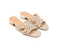 GIOSEPPO Sandali Mules Pelle Intrecciata Linn, Platino, 37 EU