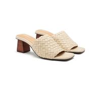 GIOSEPPO Sandali Mules TACCO E Pelle Intrecciata Colrain, biancaneve, 38 EU