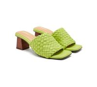 GIOSEPPO Sandali Mules TACCO E Pelle Intrecciata Colrain, Color Lime, 41 EU