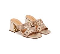 GIOSEPPO Sandali Mules TACCO E Pelle Intrecciata Kewaunee, Platino, 38 EU