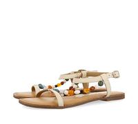 GIOSEPPO Sandali neri in pelle con dettagli in perline multicolore per donna coincy, biancaneve, 40 EU