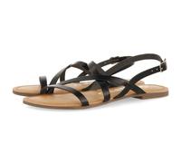 GIOSEPPO Sandali Neri In Pelle Con Strisce Sottili Da Donna Dania, Nero, 36 EU