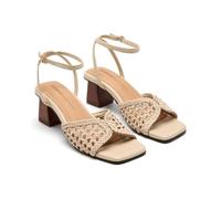 GIOSEPPO Sandali Pelle Intrecciata TACCO Burnside, biancaneve, 38 EU