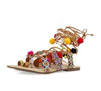 GIOSEPPO Sandali Pelle Perline E Pompon Dyani, multicolore, 37 EU