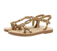 GIOSEPPO Sandali Perle E Pelle Intrecciata Martell, Leopardato, 34 EU