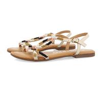 GIOSEPPO Sandali piatti da donna con decorazione di beads bianchi, bianco, 41 EU