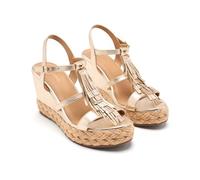 GIOSEPPO Elderon, Sandalo Espadrillas con Zeppa Donna, Platino, 36 EU