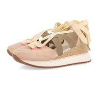 Sneakers aperte bianche con zeppa da donna SAMOBOR, CARNE, 40 EU
